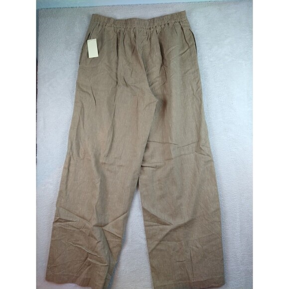 NEW Coldwater Creek Comfy Linen Rayon Pull On Pants Women's XL Brown - Picture 6 of 9